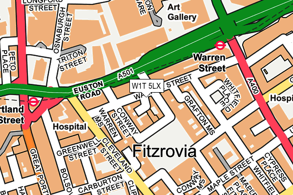 W1T 5LX map - OS OpenMap – Local (Ordnance Survey)