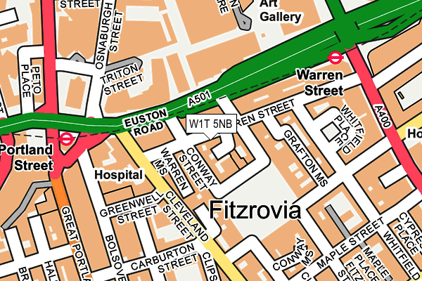 W1T 5NB map - OS OpenMap – Local (Ordnance Survey)