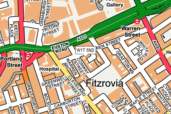 W1T 5ND map - OS OpenMap – Local (Ordnance Survey)