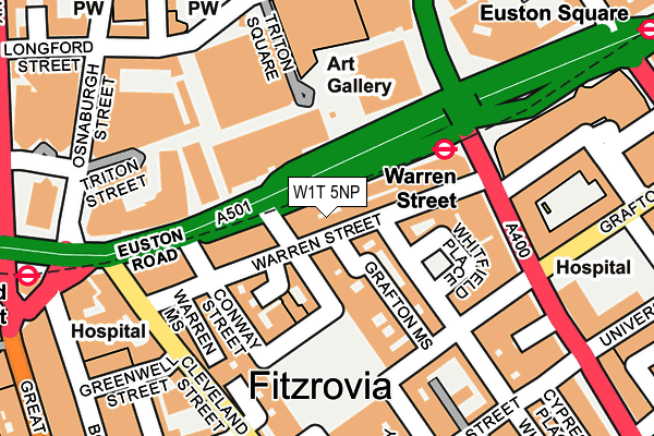 W1T 5NP map - OS OpenMap – Local (Ordnance Survey)