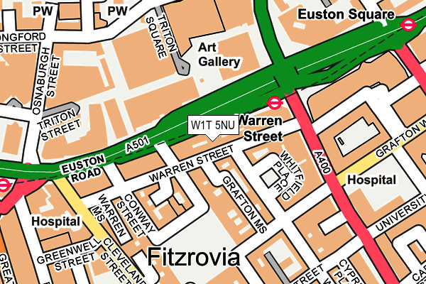 W1T 5NU map - OS OpenMap – Local (Ordnance Survey)