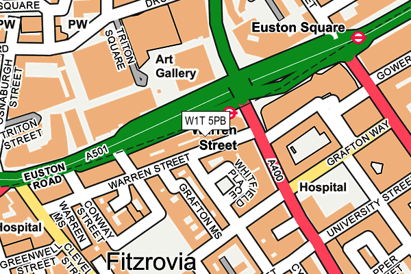 W1T 5PB map - OS OpenMap – Local (Ordnance Survey)