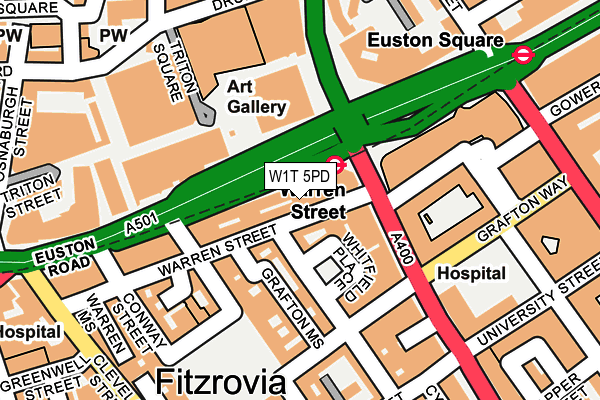 W1T 5PD map - OS OpenMap – Local (Ordnance Survey)