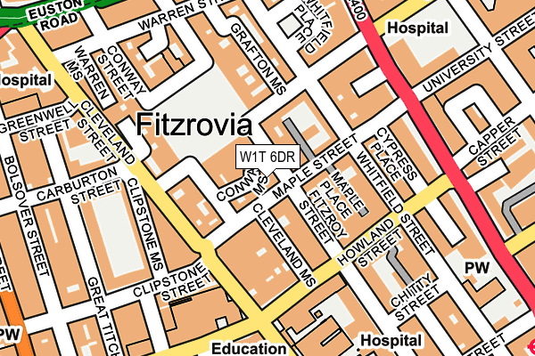 W1T 6DR map - OS OpenMap – Local (Ordnance Survey)