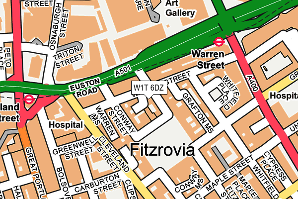 W1T 6DZ map - OS OpenMap – Local (Ordnance Survey)