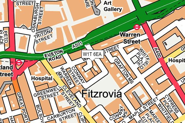 W1T 6EA map - OS OpenMap – Local (Ordnance Survey)