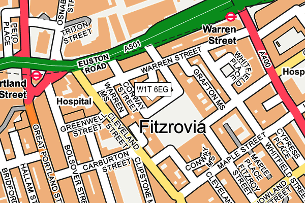 W1T 6EG map - OS OpenMap – Local (Ordnance Survey)