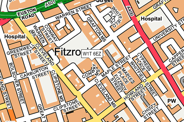 W1T 6EZ map - OS OpenMap – Local (Ordnance Survey)