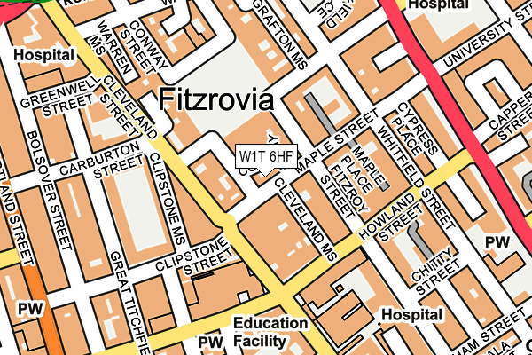 W1T 6HF map - OS OpenMap – Local (Ordnance Survey)