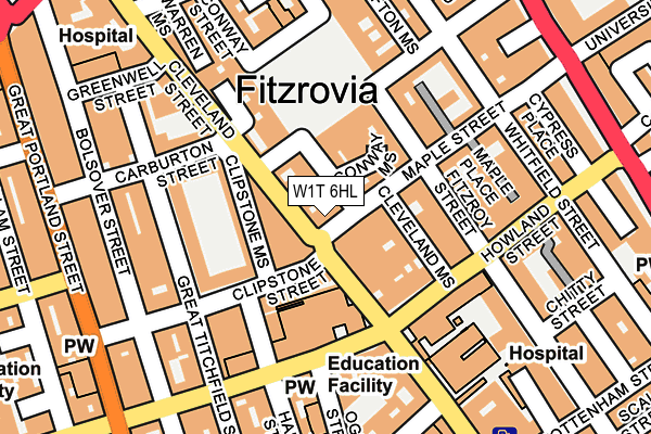 W1T 6HL map - OS OpenMap – Local (Ordnance Survey)