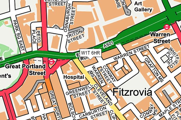 W1T 6HR map - OS OpenMap – Local (Ordnance Survey)