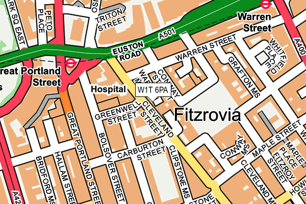 W1T 6PA map - OS OpenMap – Local (Ordnance Survey)