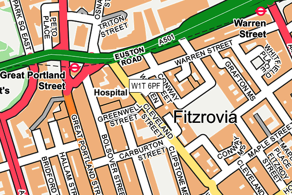 W1T 6PF map - OS OpenMap – Local (Ordnance Survey)