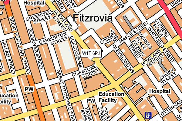 W1T 6PJ map - OS OpenMap – Local (Ordnance Survey)