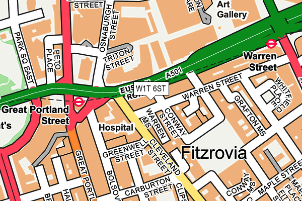 W1T 6ST map - OS OpenMap – Local (Ordnance Survey)