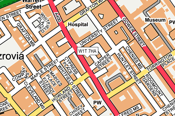 W1T 7HA map - OS OpenMap – Local (Ordnance Survey)
