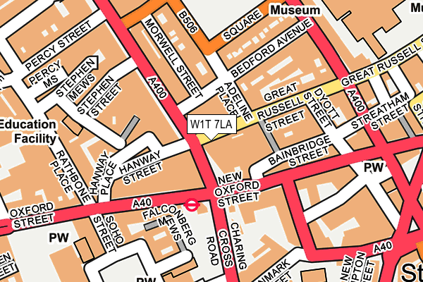 W1T 7LA map - OS OpenMap – Local (Ordnance Survey)