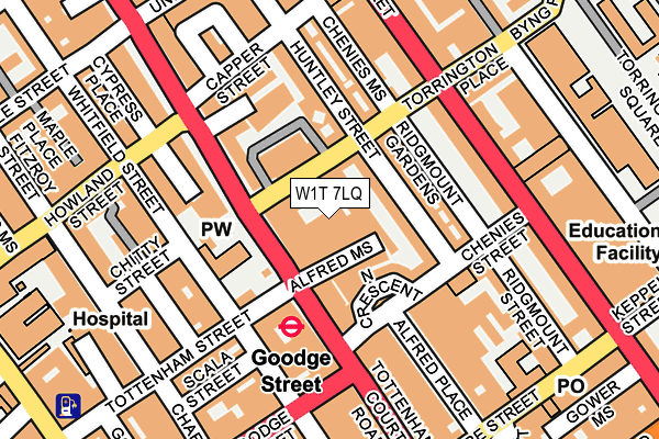W1T 7LQ map - OS OpenMap – Local (Ordnance Survey)