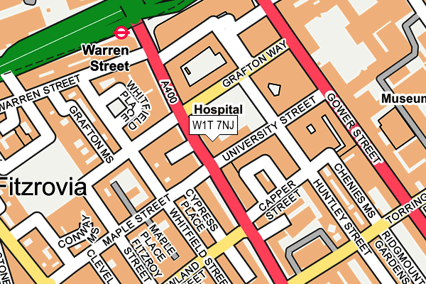 W1T 7NJ map - OS OpenMap – Local (Ordnance Survey)