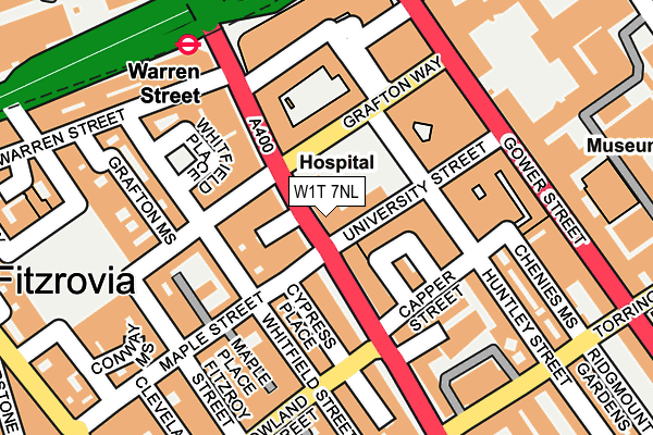 W1T 7NL map - OS OpenMap – Local (Ordnance Survey)