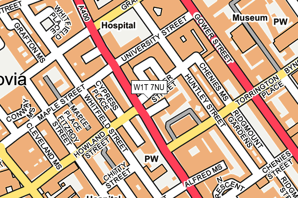 W1T 7NU map - OS OpenMap – Local (Ordnance Survey)