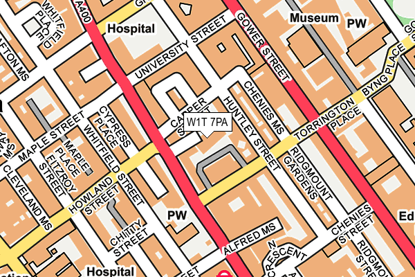 W1T 7PA map - OS OpenMap – Local (Ordnance Survey)