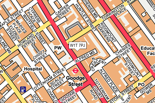 W1T 7PJ map - OS OpenMap – Local (Ordnance Survey)