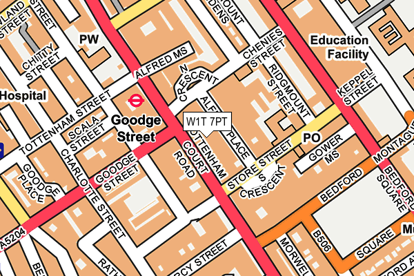 W1T 7PT map - OS OpenMap – Local (Ordnance Survey)