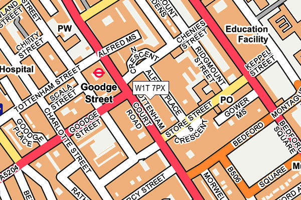 W1T 7PX map - OS OpenMap – Local (Ordnance Survey)