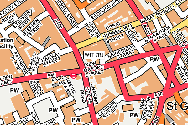 W1T 7RJ map - OS OpenMap – Local (Ordnance Survey)