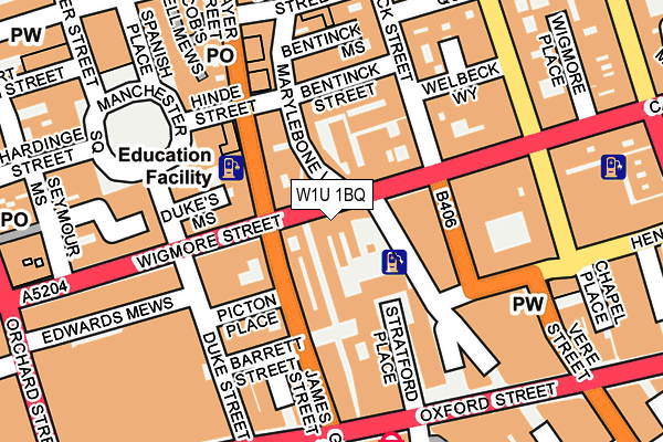 W1U 1BQ map - OS OpenMap – Local (Ordnance Survey)