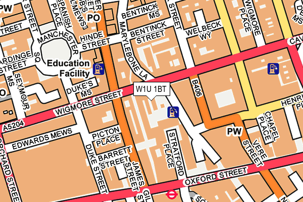 W1U 1BT map - OS OpenMap – Local (Ordnance Survey)