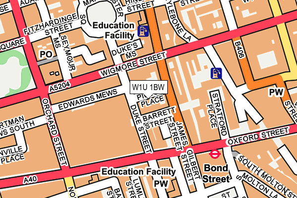W1U 1BW map - OS OpenMap – Local (Ordnance Survey)