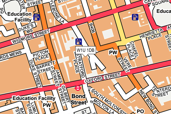 W1U 1DB map - OS OpenMap – Local (Ordnance Survey)