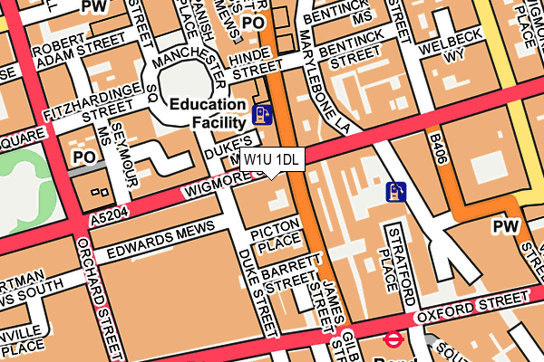 W1U 1DL map - OS OpenMap – Local (Ordnance Survey)
