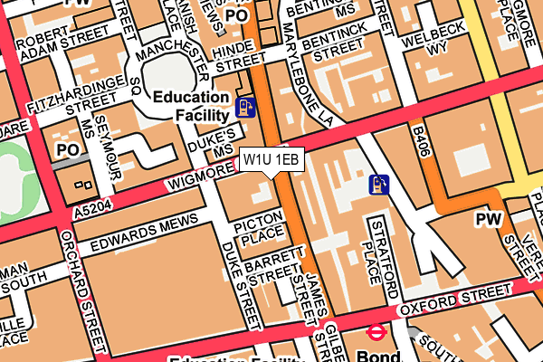 W1U 1EB map - OS OpenMap – Local (Ordnance Survey)