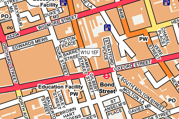 W1U 1EF map - OS OpenMap – Local (Ordnance Survey)