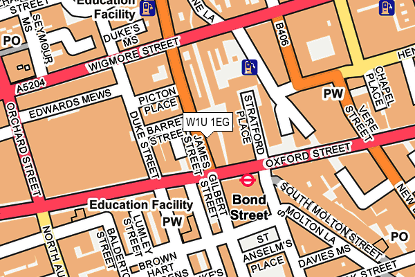 W1U 1EG map - OS OpenMap – Local (Ordnance Survey)