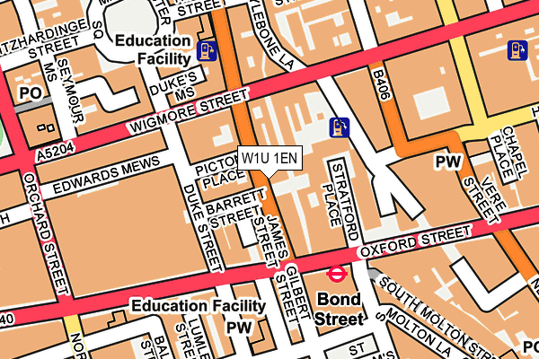 W1U 1EN map - OS OpenMap – Local (Ordnance Survey)