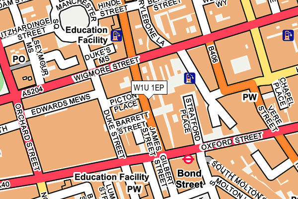 W1U 1EP map - OS OpenMap – Local (Ordnance Survey)
