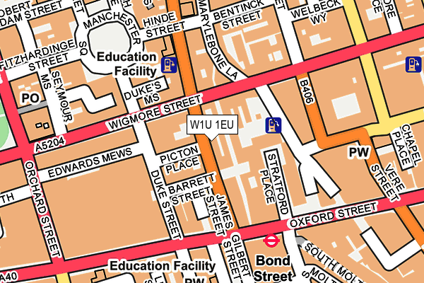 W1U 1EU map - OS OpenMap – Local (Ordnance Survey)