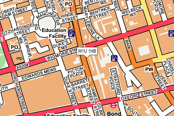 W1U 1HB map - OS OpenMap – Local (Ordnance Survey)