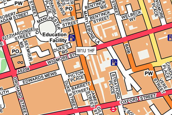 W1U 1HF map - OS OpenMap – Local (Ordnance Survey)