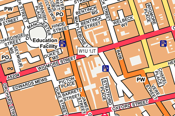 W1U 1JT map - OS OpenMap – Local (Ordnance Survey)