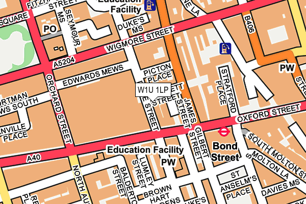 W1U 1LP map - OS OpenMap – Local (Ordnance Survey)