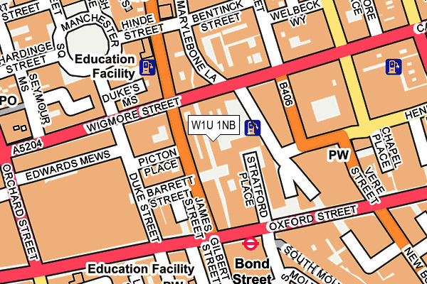 W1U 1NB map - OS OpenMap – Local (Ordnance Survey)