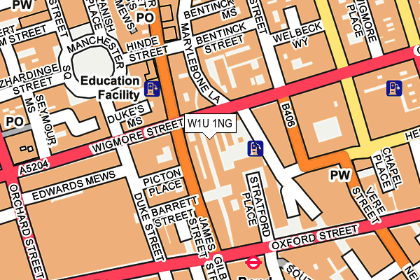W1U 1NG map - OS OpenMap – Local (Ordnance Survey)