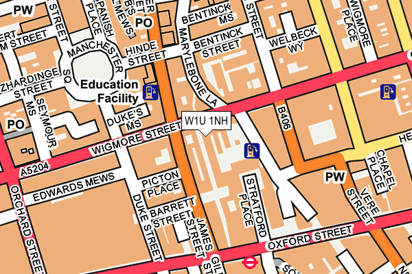 W1U 1NH map - OS OpenMap – Local (Ordnance Survey)