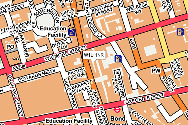 W1U 1NR map - OS OpenMap – Local (Ordnance Survey)