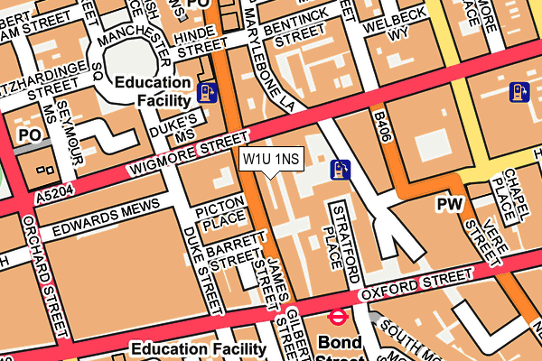 W1U 1NS map - OS OpenMap – Local (Ordnance Survey)